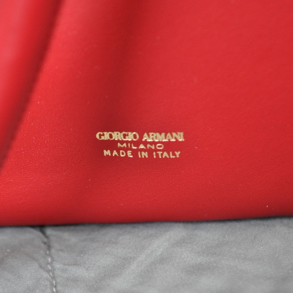 NWT Giorgio Armani Large Red Bucket/ Hobo Bag - Picture 2 of 7
